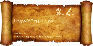 Ungváry Liza névjegykártya